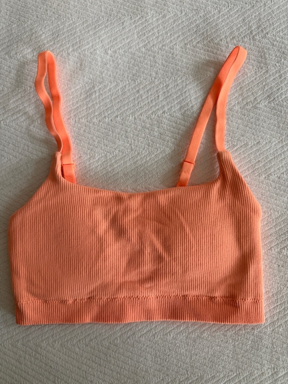 aerie Ribbed Bralette in Coral Orange